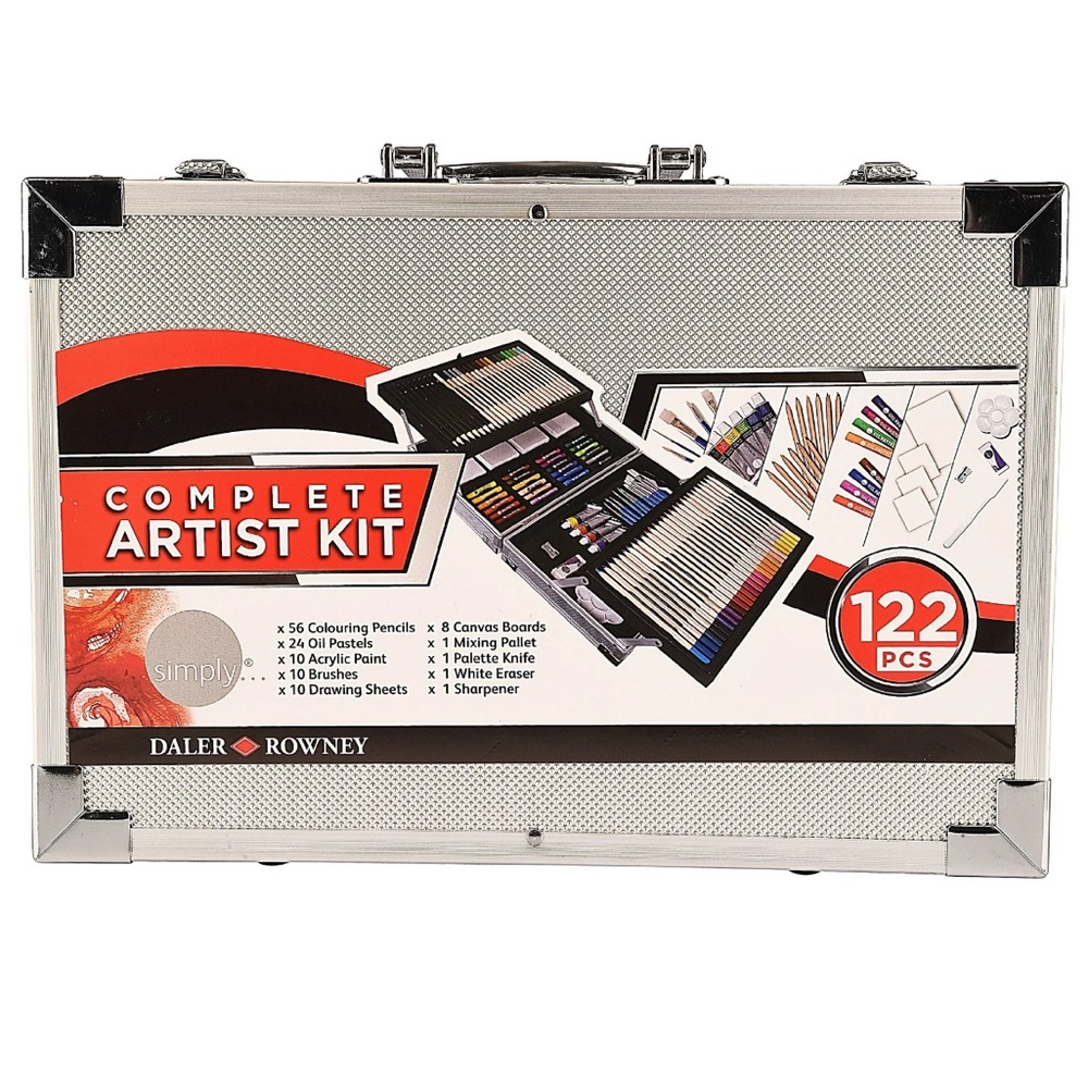 Daler-Rowney Simply Artist Kit, Multi Medium, Multi Color, 122 Pieces